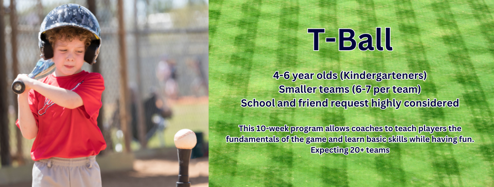 T-Ball Kindergartners 4-6 year olds